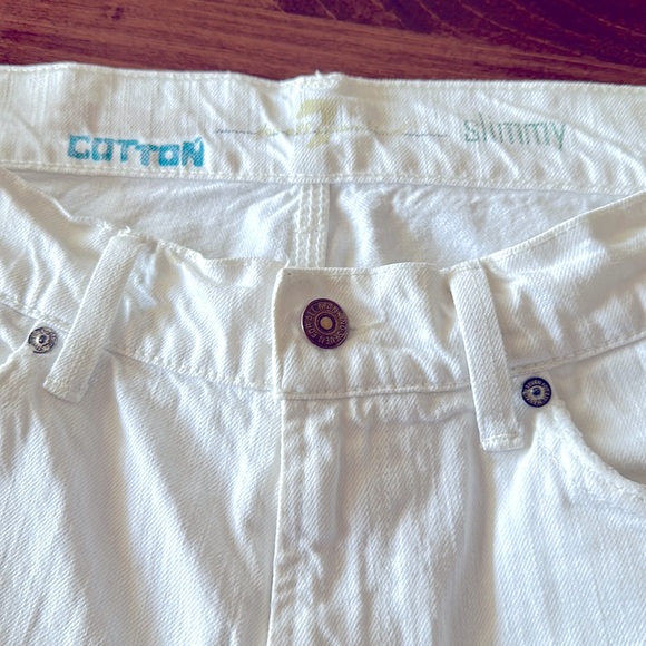 7 For All Mankind White Slimmy Jeans - Picture 2 of 9
